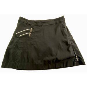 JAMIE SADOCK Women Skort Zipper Pockets Sz 12 Black Golf Athletic Tennis 79-36